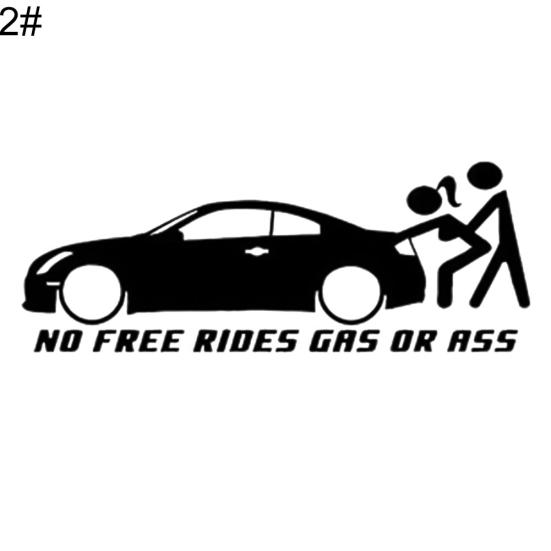 Funny No Free Rides Gas or Ass Car Vehicle Reflective Decals Sticker Decoration