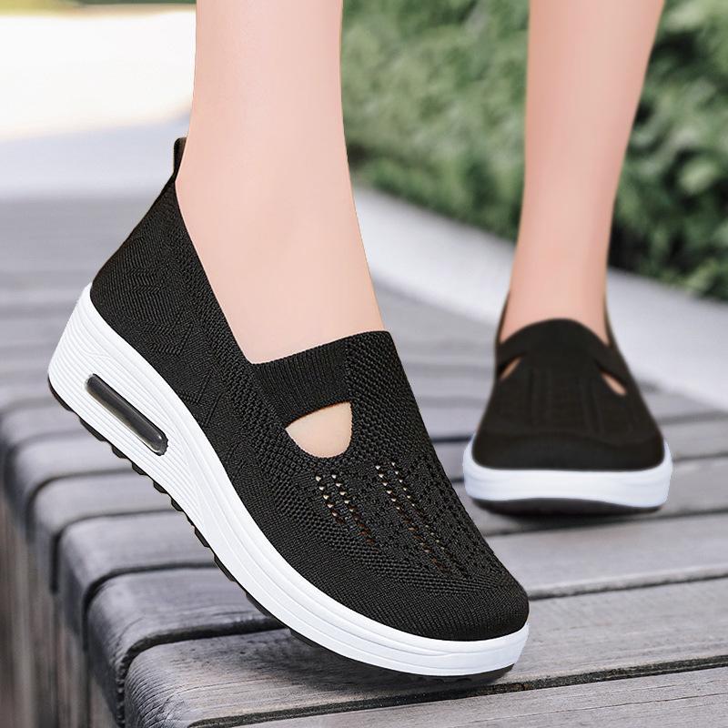 Женские туфли летние новые однопедальные туфли для мам на воздушной подушке легкие прогулочные туфли на платформе универсальные одинарные туфли