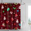 Home Shower Curtains Bathroom Decora Waterproof Fabric Non-slip Bathmat Water Absorption Curtain Modern Nordic Merry Christmas