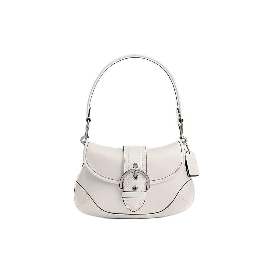 COACH Soho Cow Leather Hobo Bag, One Shoulder Handbag Large Women's Pink White CR699-LHCHK