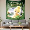 Tinker Bell Tapestry Wall Hanging, Disney Fairy Movie Art, Magical Wall Decor for Girls Bedroom Nursery