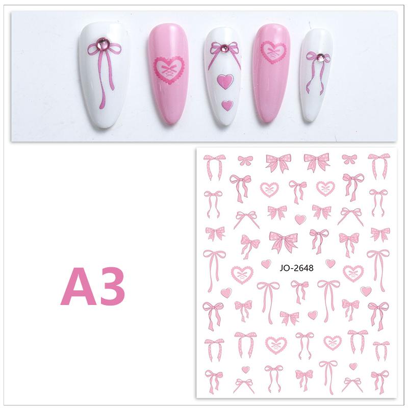 Наклейка для ногтей в виде банта Kawaii, длинная лента, бант, самоклеящиеся наклейки для дизайна ногтей своими руками, декоративные наклейки