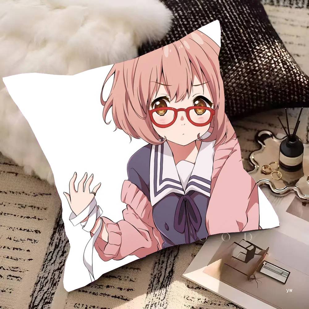 Курияма Мирай Анимация Kyoukai No Kanata Наволочка Модная Квадратная Наволочка Спальня Диван Комната Ins Декор Отдых