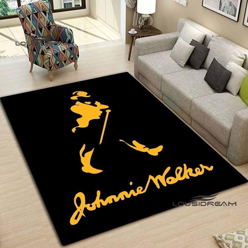 Классический ковер Johnnie Walker с виски и ковер для бара, гостиной, спальни, большой мягкий ковер, нескользящий коврик для кабинета, крыльца, прикроватной тумбочки