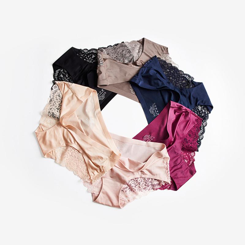 Кружевные трусики женские Pure Desire ледяной шелк бесшовные роскошные кружевные сексуальные трусы со средней талией