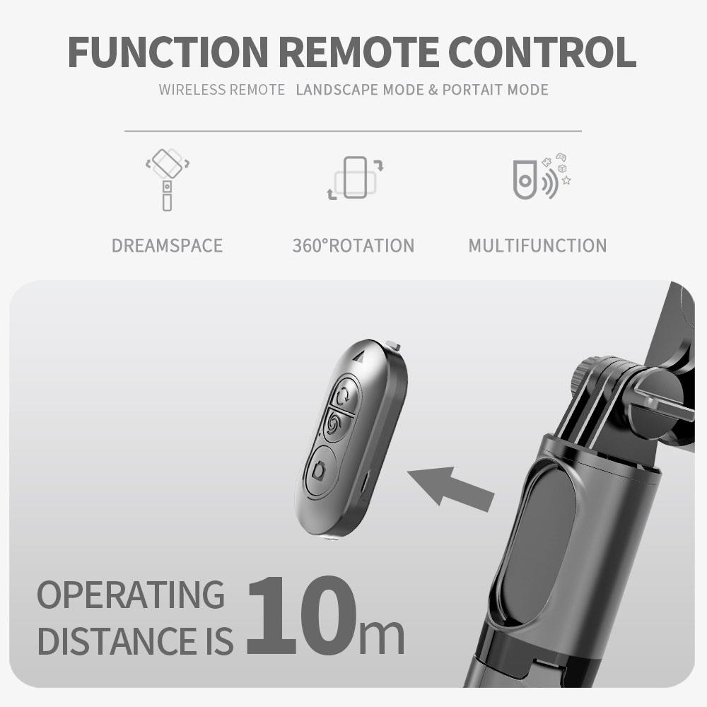 Q09 палка для селфи, штатив для сотового телефона, телескопический монопод с заполняющей подсветкой, дистанционный стабилизатор подвеса для смартфона Huawei Xiaomi IOS