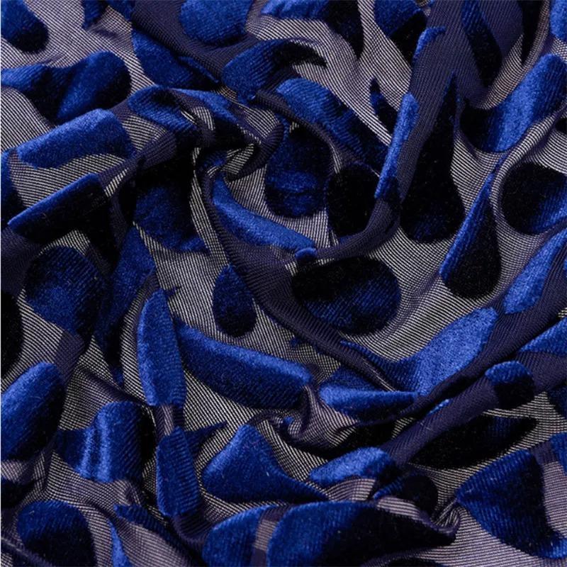 Парчовая жаккардовая бархатная ткань с флокированным африканским кружевом для платья ципао, одежда для DIY, ширина 150 см, нигерийская ткань Джордж