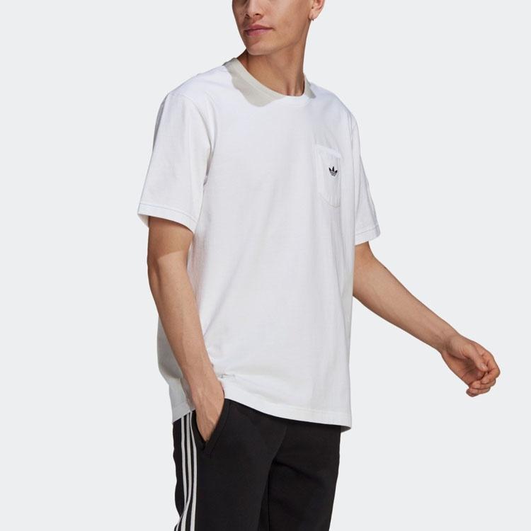 adidas originals Artist Tee Ss Funny Printing Sports Round Neck Short Sleeve White Men's HA4691
