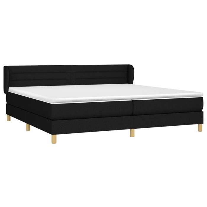 3126911 vidaXL Divan Bed with Mattress Black 200x200 Cm Fabric