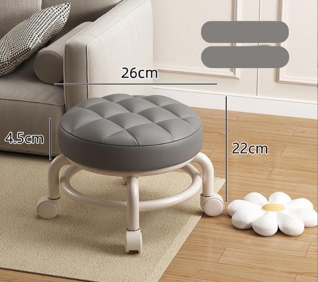 Низкий табурет на колесиках с колесами на 360 градусов, искусственная кожа, наполнитель из губки, подушка для современного дома