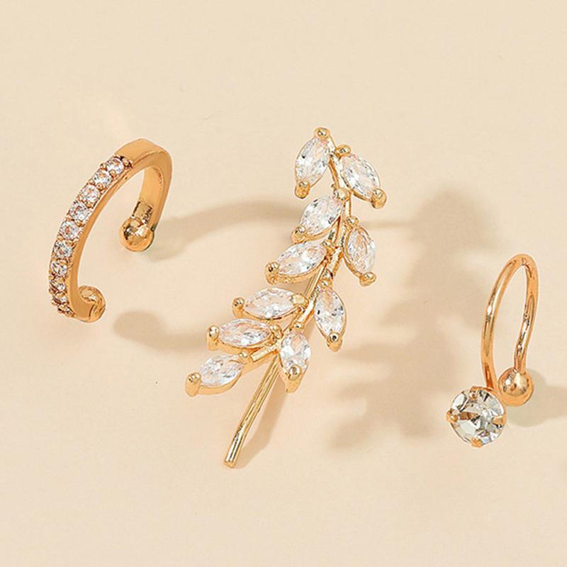 3 шт./компл., богемная мода, нежные серьги-каффы с кристаллами и цирконами, серьги-гвоздики для женщин, ювелирные изделия, подарок