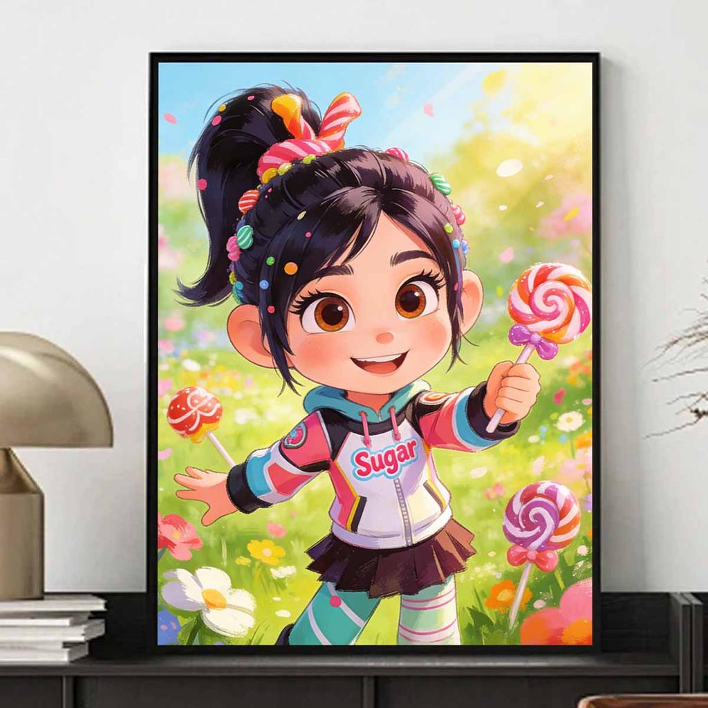 disney vanellope von schweetz candy lollipop sugar diamond painting full diamond art kit handmade diy home decoration gift