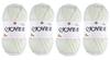 QKHEE Wool Cotton Medium Thick Solid Color 4 Balls Set 1 Ball 100g 200m Crochet Knitting Yarn Stuffed Animal Yarn Approx. Approx. (Cream)