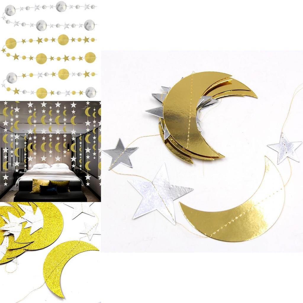 Shiny Metallic Moon Star Banner Adorable Decoration For Any Special Occasion!
