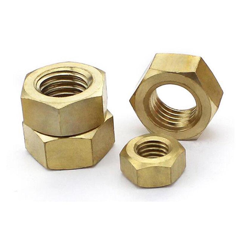 1-100 шт. цельные латунные шестигранные гайки для болтов и винтов M1.4-M24