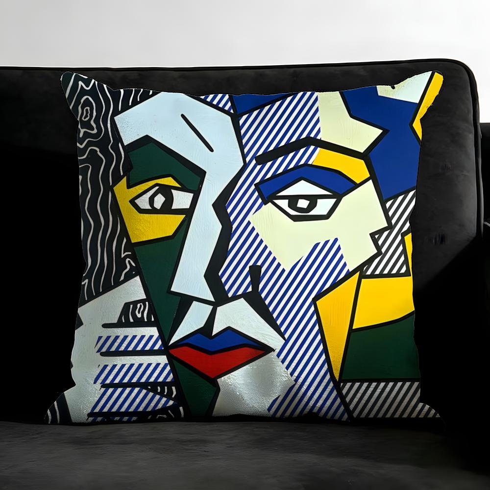 R-Roy L-Lichtenstein Подушка-подушка Наволочка Ультрамягкая Ткань, Дружелюбная к Коже Облакоподобный Комфорт и Скрытая Молния