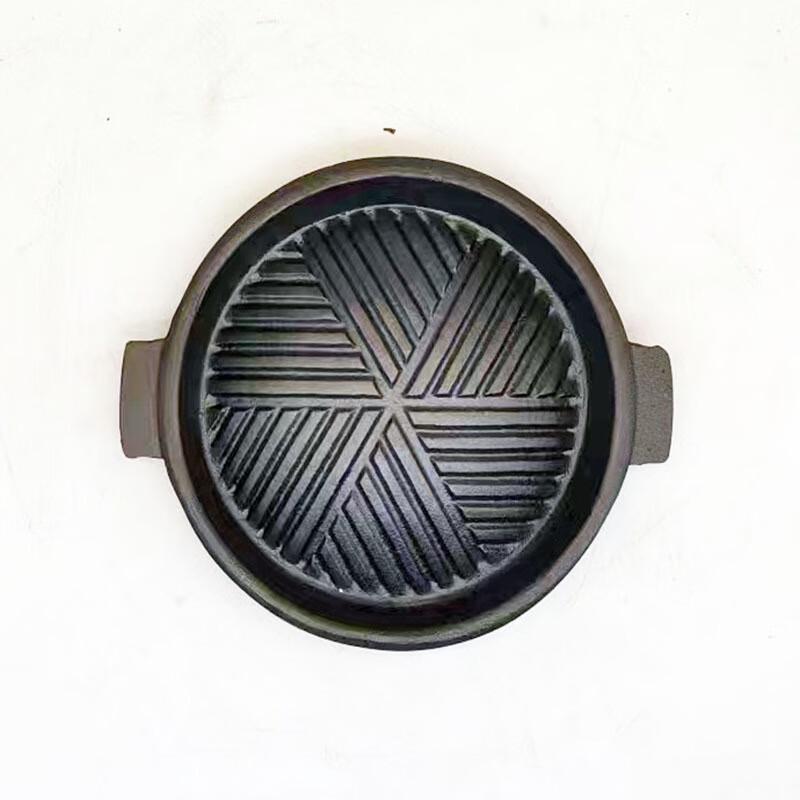 ZISIZ 20СМ Чугунная сковорода-гриль для барбекю с крышкой