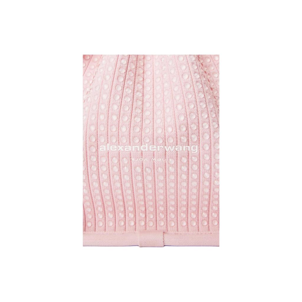 Alexander Wang Ryan Logo Print Polyester Handbag Small Size Women's Ballet Pink