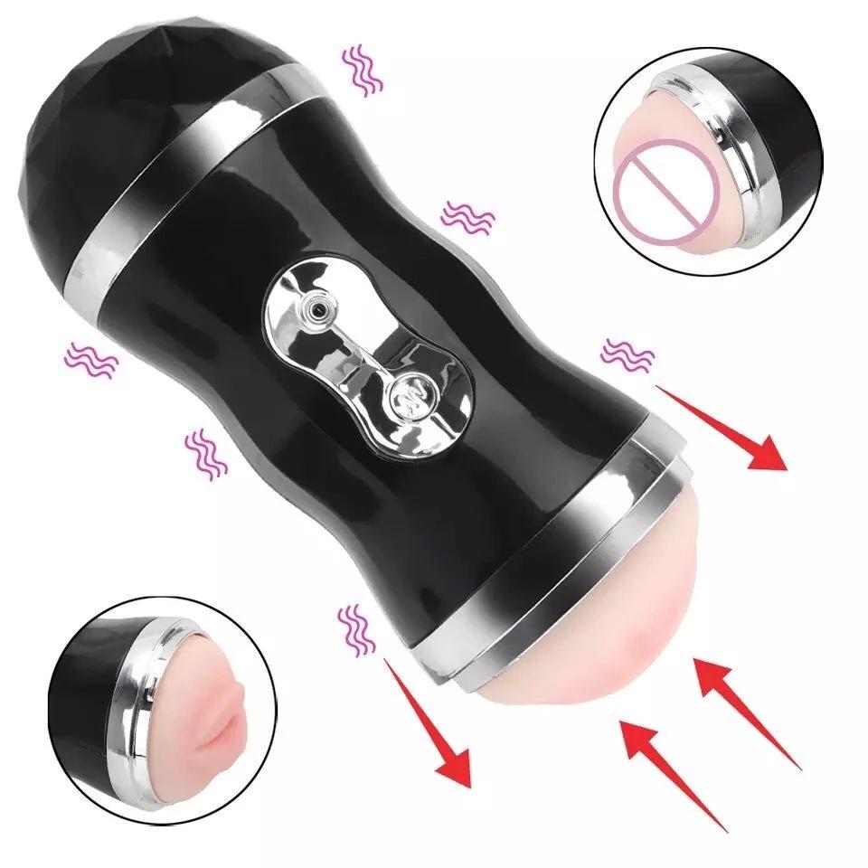 Male Masturbation Cup Real Vagina and Mouth Realistic Self Heating Automatic Masturbator Suction Cup Vagina Vibrator Sex Toys
