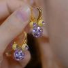 High-grade Earrings Earrings Buckles Diamonds Purple Diamond Balls Niche Designs Fashion Hundred Earrings
