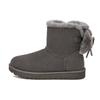 UGG Classic Double Bow Mini Suede Warm Durable Non-Slip Short Snow Boots Women Boots Charcoal 1127130-CHRC