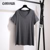 Plus Size Women's Summer New Loose Short Sleeved V Neck T Shirt