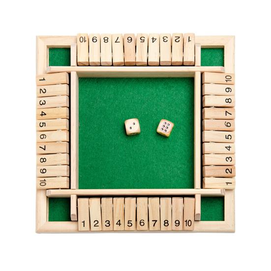 Настольная игра Shut The Box Обучающая игра в кости Стратегическая игра 2-4 игрока Дети Взрослые Семейный вечер Вечеринка Интерактивная деревянная игрушка Закрой коробку