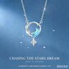 Romantic Moon Star Planet Crystal Pendant Necklace Women Fashion Alloy Clavicle Chain Jewelry