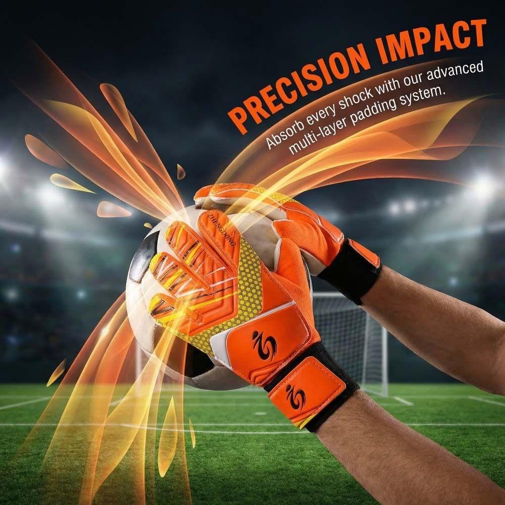 1 pair Double Sided Latex Kids Goalie Gloves Cushioning Goalkeeper Gloves 5-16 Years Old Kids