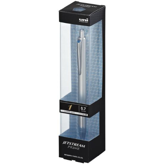 Mitsubishi Pencil Выдвижная шариковая ручка Jetstream Prime, легко пишет, масляные чернила, 0,7 мм, серебристая, с, SXN220007.26