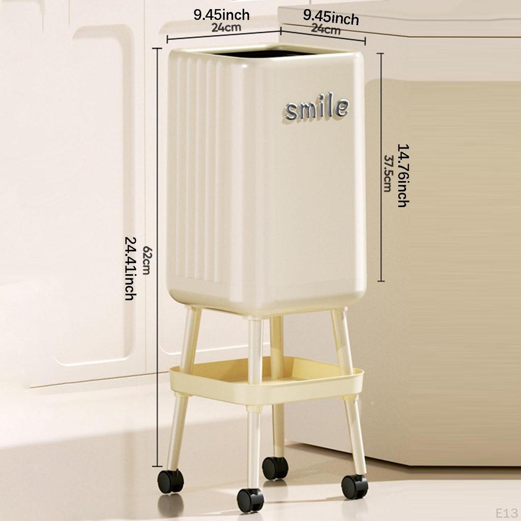 Современная большая мусорная корзина на колесиках без крышки для офиса, кухни, ресторана, ванной комнаты.