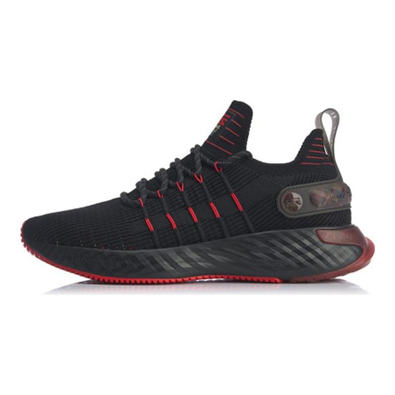 Li Ning Cloud 6 Element Универсальные Нескользящие Легкие Низкие Беговые Кроссовки Мужские Черно-Красные ARHQ001-2
