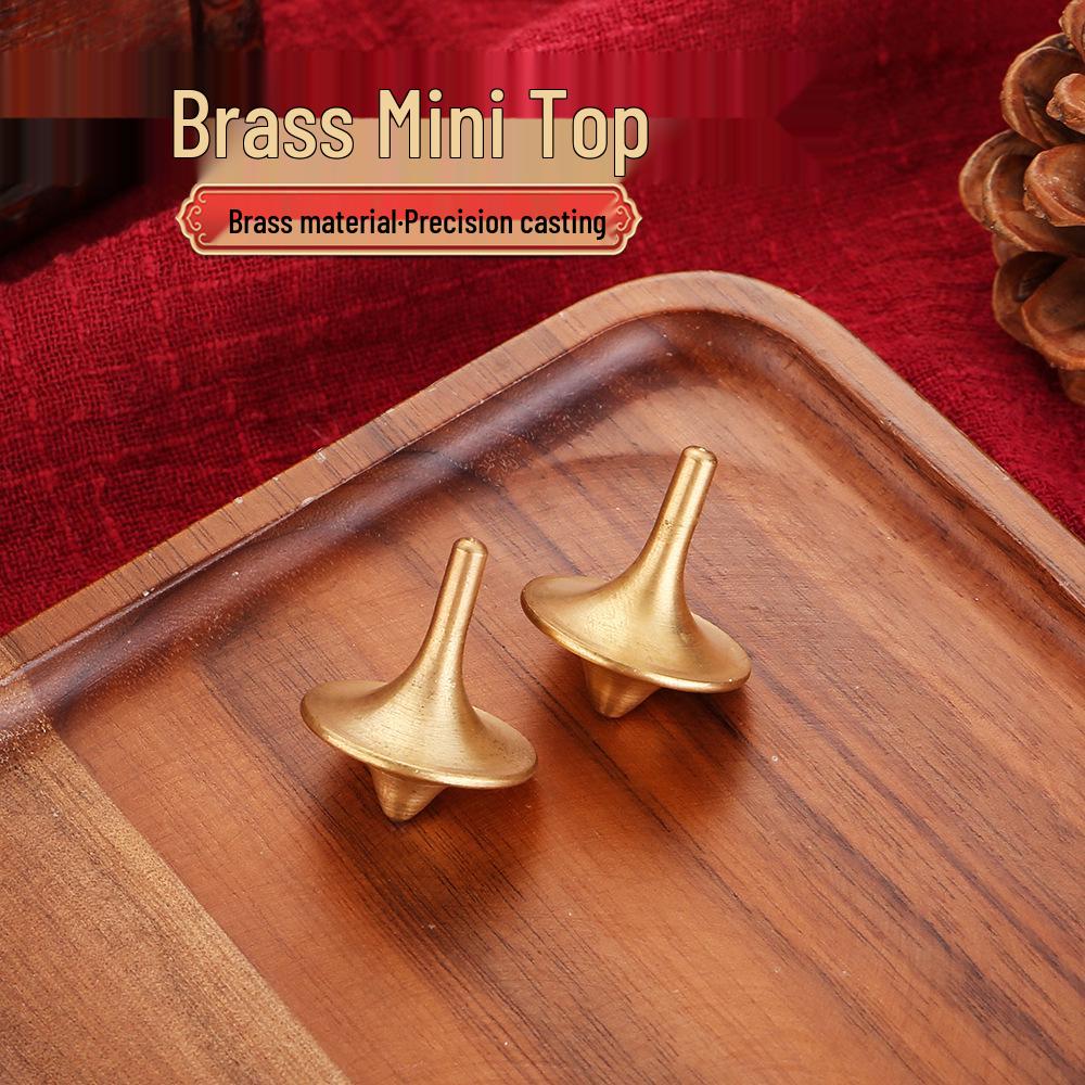 Brass Rotating Gyro Balance Toy – Children's Metal Spinner Copper Handicraft Ornament