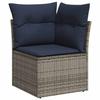 VidaXL Garden Lounge Set 8 Pcs with Grey Cushions Wicker 3325799