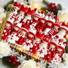 Natural Wood Craft Decor Red And White Doll Hanging Pendants for Christmas Tree, Decorative Wooden Girls Gifts Friends Family Ornament, Seasonal Tree