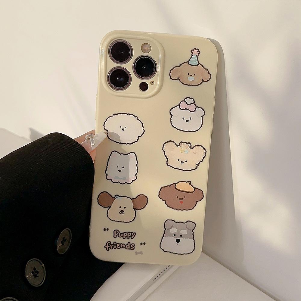Cute Puppy Head Iphone14 Mobile Phone Case Apple 13 Cartoon 11 Silicone 16 Soft 12 Suitable for 15promax