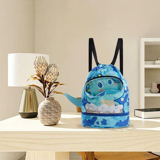 Детский рюкзак для плавания с регулируемым ремнем, большая вместительная водонепроницаемая разделительная сумка с мультяшным принтом для детей