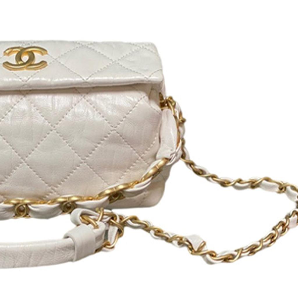 CHANEL Gabrielle Lambskin Crossbody Bags Small Women's White AS2479-B05514-10601