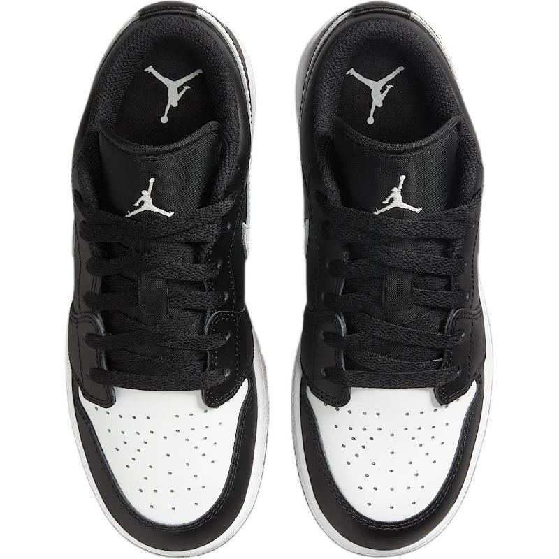 Air Jordan 1 synthetic leather GS low-top sneakers black/peak white unisex 553560-043
