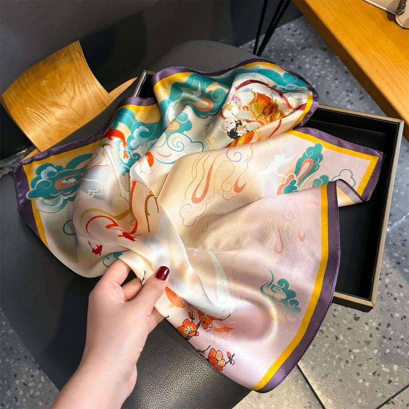 Decorative small square scarf, mulberry silk 53*53 silk scarf, elegant scarf