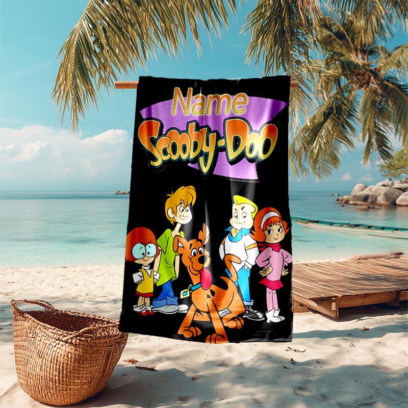 Personalized customized proof beach towel with Scooby-Doo pattern - soft, absorbent,quick-drying,perfect swimming,camping&bathing