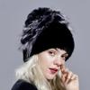 Natural Mink Fur Hat Women Winter Fox Fur Floral Skulls Furry Warm Cap Fashionable Fluffy Genuine Real Fur Girls Knitted Caps