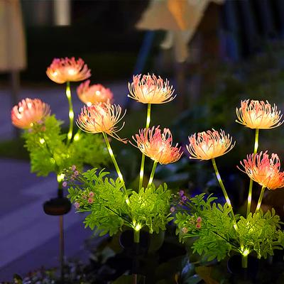 Светодиодный солнечный светильник для газона и цветов, водонепроницаемый светильник на колышке, декоративные ночные светильники, светлячки, подсолнухи, дорожка для сада, патио, задний двор