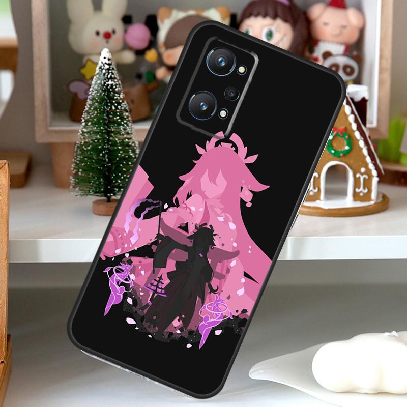 Чехол Yae Miko Genshin Impact для OPPO Realme C55 C35 C33 C31 C30 C25 C21Y C11 GT Neo 5 3T 2T Realme 10 9 11 Pro Plus