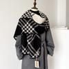 Scarf Square Korean Trend Winter Scarf Line Double-Sided Two-Color Shawl Scarf
