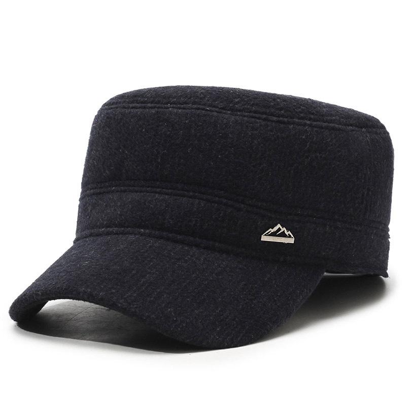 Зимние мужские шапки, шапки-ушанки для мужчин среднего и пожилого возраста, утепленные шапки с плоским верхом, шапки для дедушек, шапки для пап, кепки с козырьком