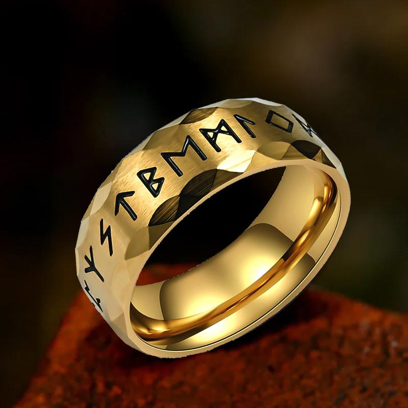 Vintage Odin Norse Viking Amulet Rune Rings For Men Cool Stainless Steel Celtic Knot Ring Wedding Jewelry Valentine's Days Gifts