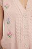 Women's Elegance Style Sweater Stone Flower Embroidery Detailed Knitwear Vest