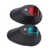 1Pair Yacht Signal Light 3W Boat Navigation Lights Marine Bow Lamps Red Green Light for Sailing DC12V‑24VBlack