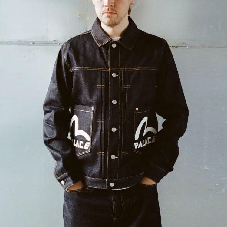 Palace X Evisu Классическая джинсовая куртка с чайкой P21EVD001